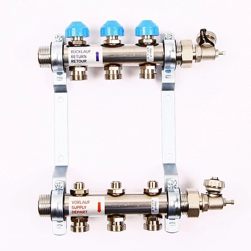 Группа коллекторная без расходомеров 3 отвода 1&quot;н/н x ¾&quot;ек Uni-fitt 456W4303