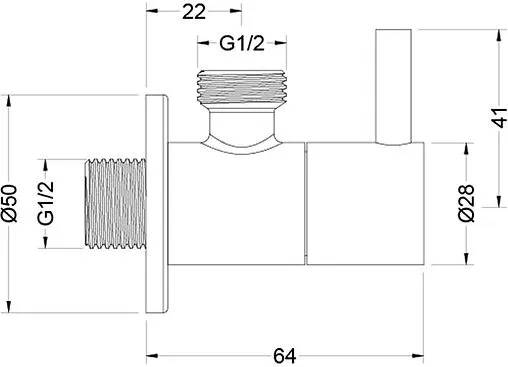 Кран шаровый угловой ½&quot;н x ½&quot;н хром Aquatek AQ2452CR