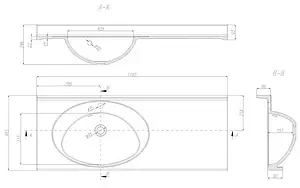 Раковина Aquaton Отель 120 L белый 1A70093NOT01L, 2