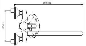 Смеситель для ванны с длинным изливом Vidima Hype хром BA400AA, 2