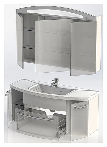 Шкаф-зеркало Aquanet Тренто 120 белый/венге 156445