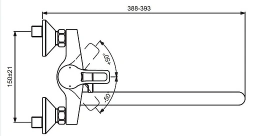 Смеситель для ванны с длинным изливом Vidima Hype хром BA400AA