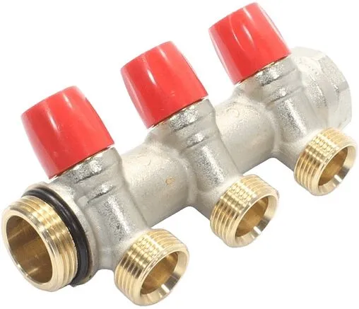 Коллектор регулирующий проходной 3 отвода красный 1&quot;в/н x ¾&quot;ек General Fittings 6300E7N1005R3A