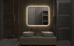 Зеркало с подсветкой Continent Burzhe Led 80x70 с бесконтактным сенсором белый ЗЛП321, 5