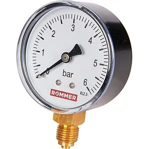 Манометр радиальный Rommer 63 мм 6 бар ¼&quot; RIM-0010-630608, 3