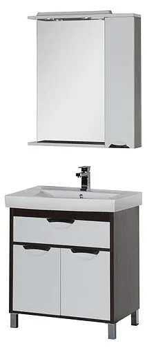 Шкаф-зеркало Aquanet Гретта 75 R белый/венге 00173995