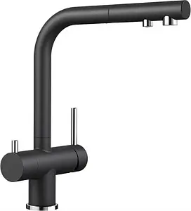 Смеситель для кухни с подключением к фильтру Blanco Fontas-S II антрацит/хром 525200 Смеситель для кухни с подключением к фильтру Blanco Fontas-S II антрацит/хром 525200, 1