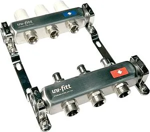 Группа коллекторная без расходомеров 2 отвода 1&quot;в/в x ¾&quot;ек Uni-fitt OPTIMAL 451B4302.RU, 4