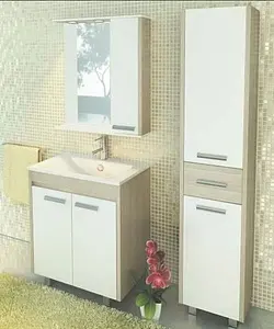 Шкаф-зеркало Comforty Тулуза 75 белый/cосна лоредо 00003121662CF Шкаф-зеркало Comforty Тулуза 75 белый/cосна лоредо 00003121662CF, 3