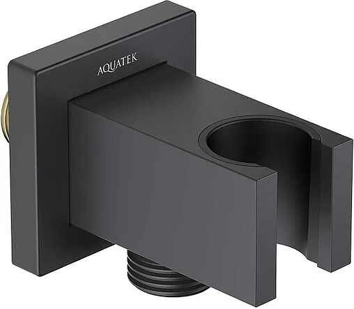 Шланговое подключение с держателем Aquatek чёрный матовый AQ2463MB