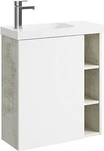 Тумба-умывальник подвесная Aqwella Alba 60 L белый матовый/камень натуральный ALB0106LLS+ALB0706WM+CMPSL.06.04.D Тумба-умывальник подвесная Aqwella Alba 60 L белый матовый/камень натуральный ALB0106LLS+ALB0706WM+CMPSL.06.04.D, 1