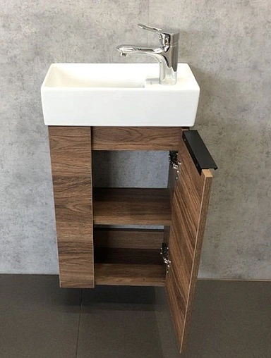 Тумба-умывальник подвесная Comforty Асти 40 дуб тёмно-коричневый 00-00000834CF