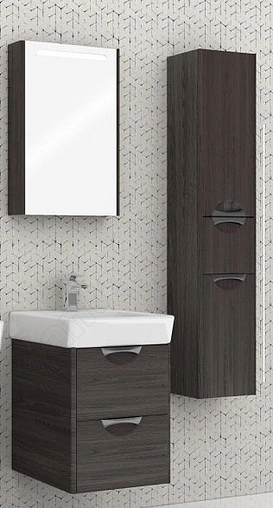 Шкаф-зеркало Aquaton Сильва 50 дуб макиато 1A215502SIW5L