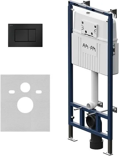 Инсталляция для подвесного унитаза Set 4 в 1 Am.Pm MasterFit I012710.0238 с кнопкой черный матовый Инсталляция для подвесного унитаза Set 4 в 1 Am.Pm MasterFit I012710.0238 с кнопкой черный матовый