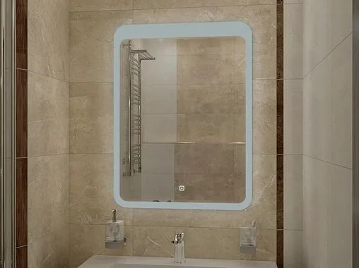 Зеркало с подсветкой Continent Lacio Led 60x80 белый ЗЛП509