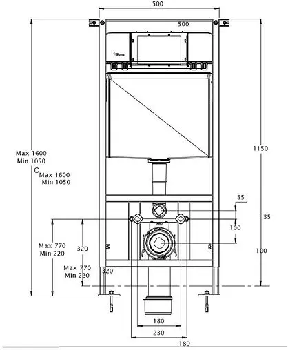 Инсталляция для подвесного унитаза Azario AZ-8010-1000