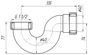Сифон для душевого поддона без выпуска Ани Пласт E100 Сифон для душевого поддона без выпуска Ани Пласт E100, 2
