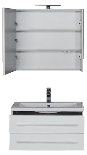 Шкаф-зеркало Aquanet Верона 75 L белый 00175381