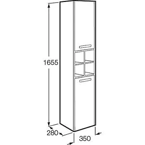 Шкаф-пенал подвесной с бельевой корзиной Roca Lago 35 белый глянец 857297806 Шкаф-пенал подвесной с бельевой корзиной Roca Lago 35 белый глянец 857297806, 2