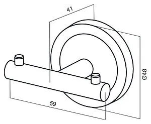 Крючок двойной Am.Pm Serenity хром A4035600 Крючок двойной Am.Pm Serenity хром A4035600, 2
