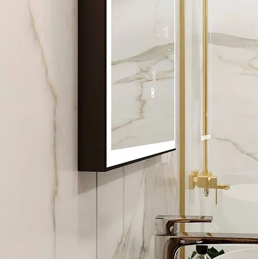 Зеркало с подсветкой Continent Frame Black Led 60x80 чёрный ЗЛП948