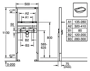 Инсталляция для раковины Grohe Rapid SL 38554001, 2