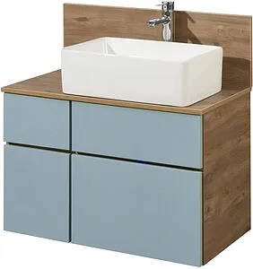 Тумба-умывальник подвесная Aquaton Мишель 80 фьорд/дуб рустикальный 1A2568K3MIDR0, 1