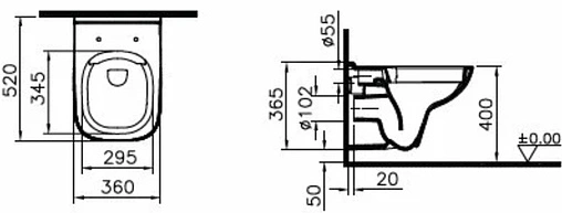 Комплект 5 в 1 VitrA S20 L-box 9004B003-7207 с кнопкой Uno 730-0180EXP хром глянцевый Комплект 5 в 1 VitrA S20 L-box 9004B003-7207 с кнопкой Uno 730-0180EXP хром глянцевый