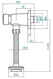 Кран для писсуара нажимной Santek 1WH302089 хром глянцевый Кран для писсуара нажимной Santek 1WH302089 хром глянцевый, 2
