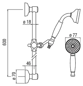 Душевая стойка Nobili хром AD140/16CR Душевая стойка Nobili хром AD140/16CR, 2