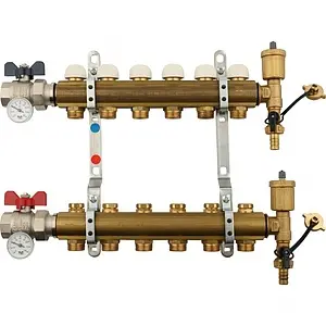 Группа коллекторная без расходомеров 6 отводов 1&quot;в/в x ¾&quot;ек Tiemme 3870007, 1