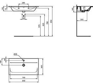 Раковина Ideal Standard Connect Air 104 белый E027401 Раковина Ideal Standard Connect Air 104 белый E027401, 2