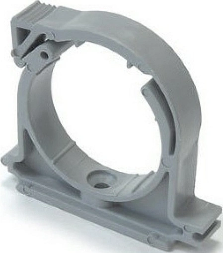 Клипса с защелкой D=50мм серый Политэк 700050