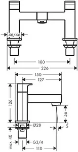 Смеситель на борт ванны на 2 отверстия Hansgrohe Vernis Shape хром 71452000 Смеситель на борт ванны на 2 отверстия Hansgrohe Vernis Shape хром 71452000, 2