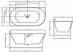 Ванна акриловая Abber 150x78 L AB9258-1.5 L, 2