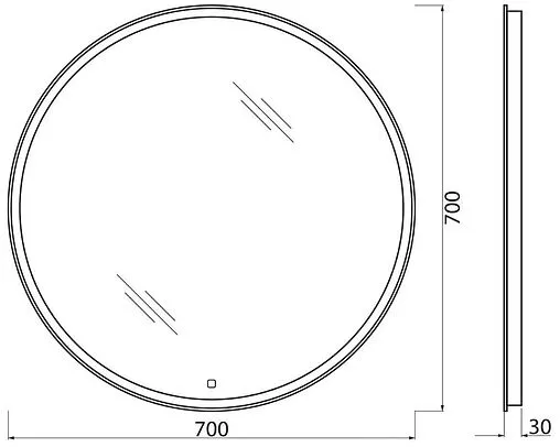 Зеркало с подсветкой BelBagno 70x70 SPC-RNG-700-LED-TCH