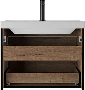 Тумба под умывальник подвесной Домино Bazis 70 дуб галифакс табак DA6104T, 5