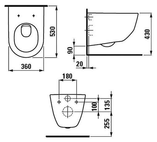 Унитаз подвесной безободковый Laufen Pro Rimless белый 8.2096.6.000.000.1