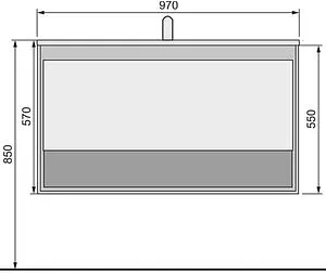 Тумба-умывальник подвесная Jorno Glass 100 белый/дуб сонома Gla.01.97/P/W+Mol.08.100/W Тумба-умывальник подвесная Jorno Glass 100 белый/дуб сонома Gla.01.97/P/W+Mol.08.100/W, 2