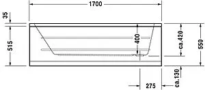 Ванна акриловая Duravit D-Code 170x70 700098000000000, 3