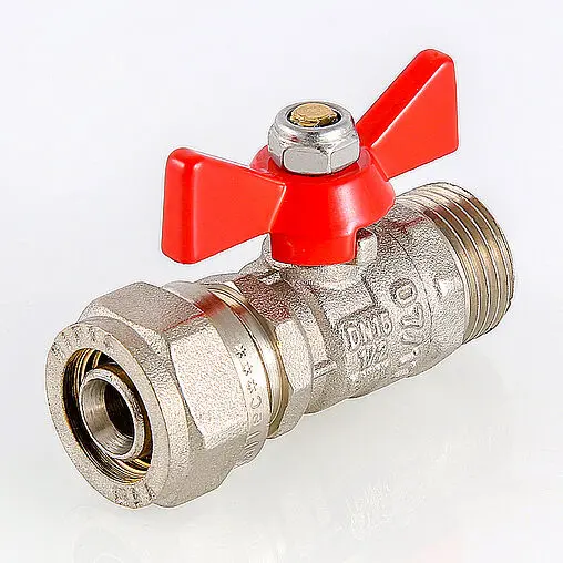 Кран шаровый с переходом на мп трубу 16мм x ½&quot;н Valtec VT.341.N.1604