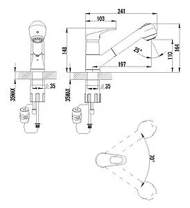 Смеситель для кухни с выдвижным изливом Lemark Omega хром LM3150C Смеситель для кухни с выдвижным изливом Lemark Omega хром LM3150C, 2
