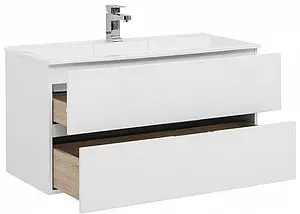 Тумба-умывальник подвесная Aquanet Алвита 100 белый 00235341+00222717, 4