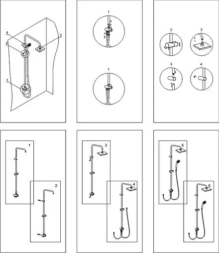 Душевая система без смесителя Wasserkraft хром A017