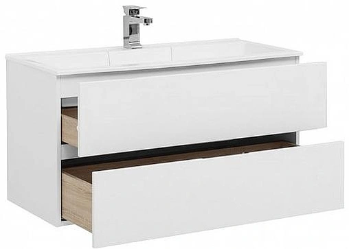 Тумба-умывальник подвесная Aquanet Алвита 100 белый 00235341+00222717