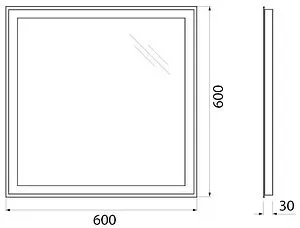Зеркало с подсветкой BelBagno 60x60 механическая кнопка SPC-GRT-600-600-LED-BTN Зеркало с подсветкой BelBagno 60x60 механическая кнопка SPC-GRT-600-600-LED-BTN, 2