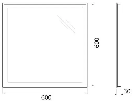 Зеркало с подсветкой BelBagno 60x60 механическая кнопка SPC-GRT-600-600-LED-BTN