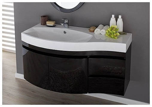 Тумба под умывальник подвесная Aquanet Опера 115 L чёрный 00169612