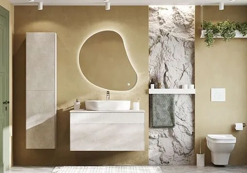 Тумба-умывальник подвесная Aquaton Марбл 100 слэйт/белый матовый 1A2763K4MH4C0