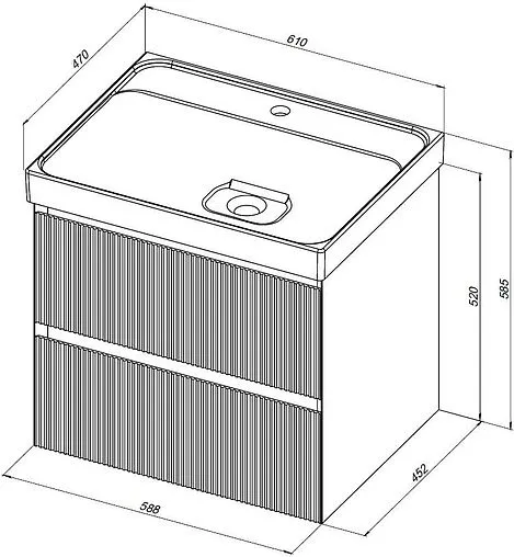 Тумба-умывальник подвесная Aquanet Альтера 60 белый матовый 00337154+00333266